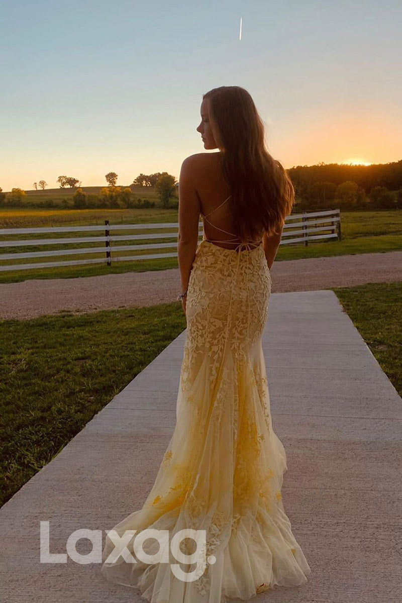 16732 - Scoop Appliques Sheath/Column Senior Prom Dress