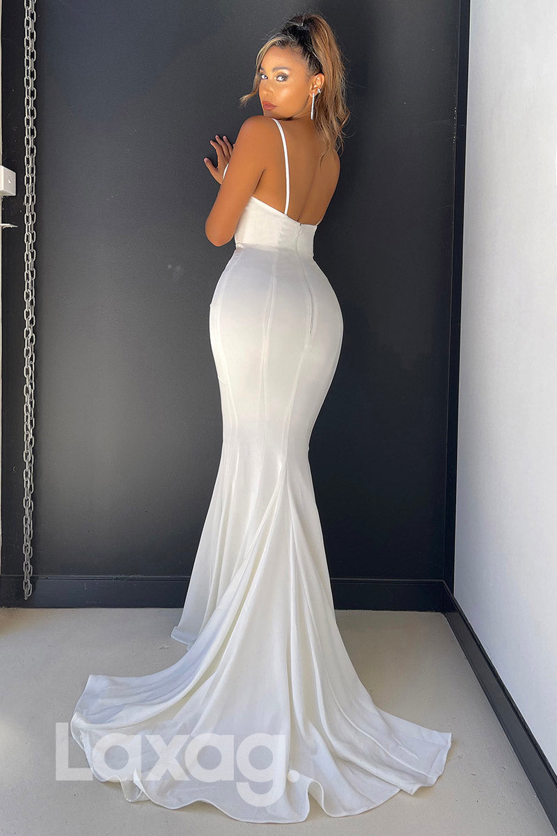 16776 - Spaghetti Beaded Sweetheart Mermaid Party Prom Dress