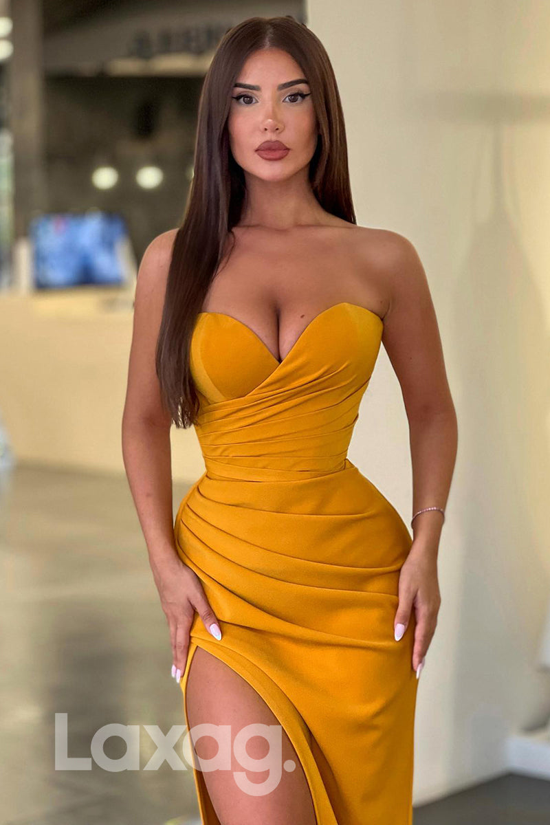 14750 - Sweetheart Thigh Slit Party Prom Dress With Swep Train