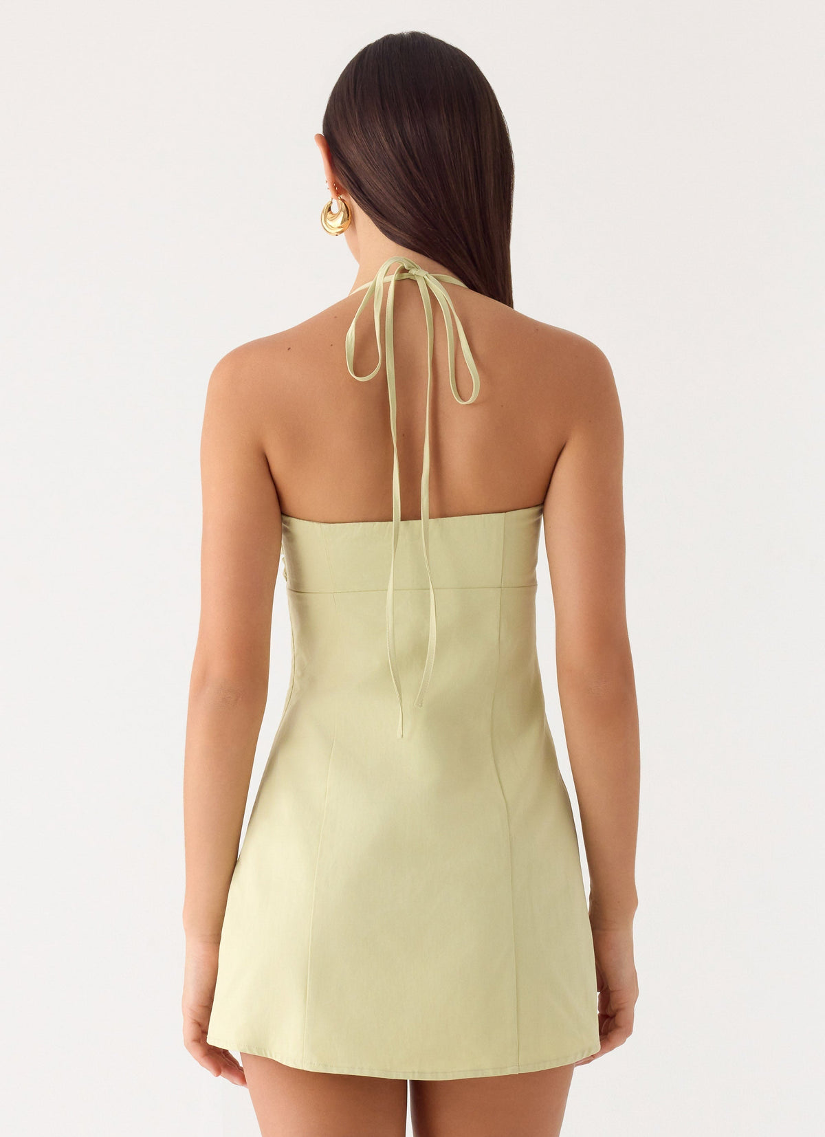 Halter Neck Notched Sweetheart A-Line Mini Dress 4