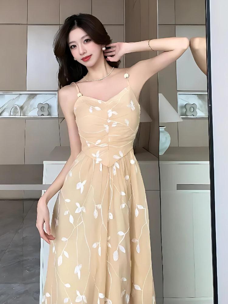 Leaves Mesh Midi Dress - View 2
