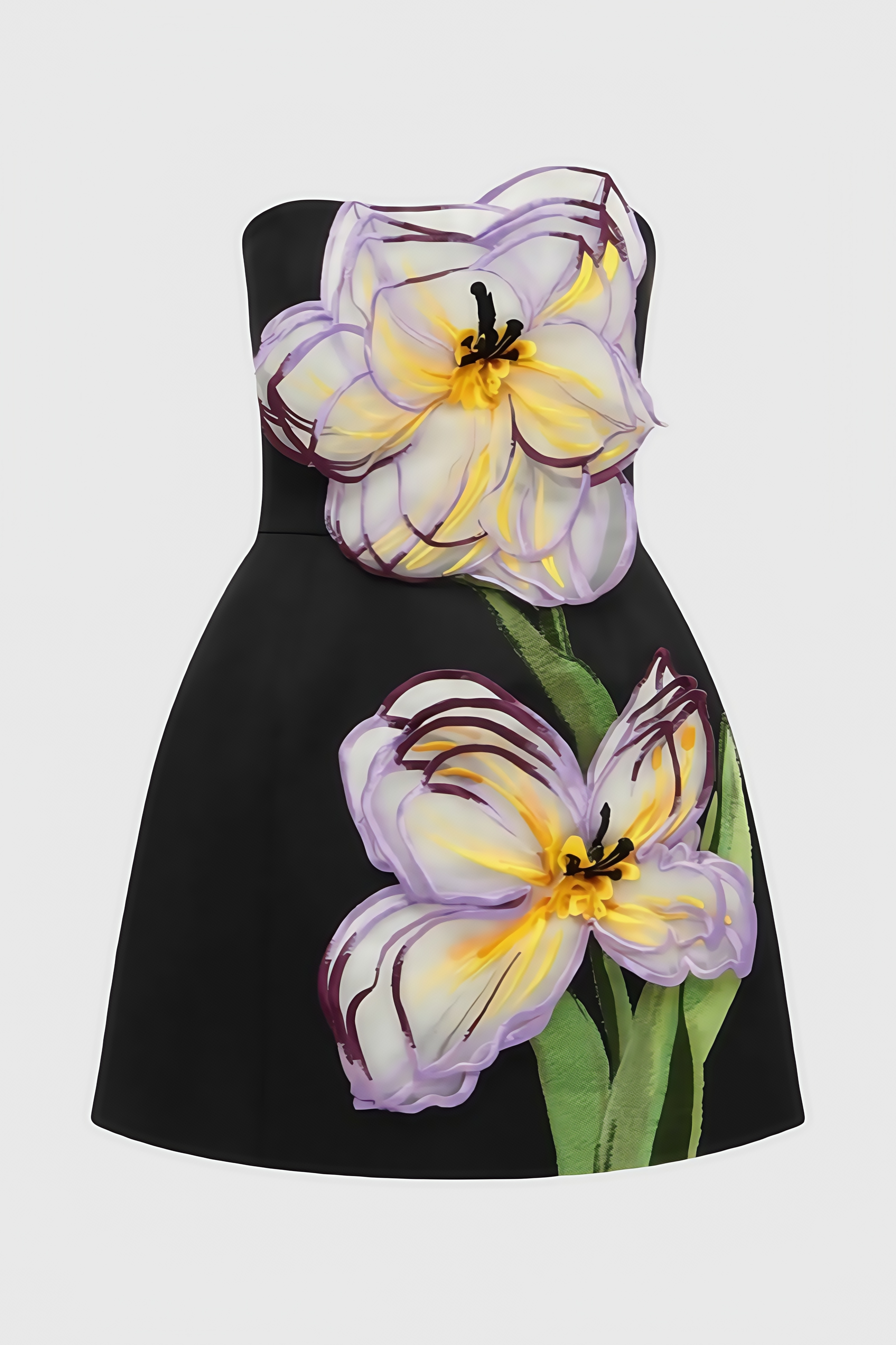 Floral Print Strapless A-Line Mini Dress