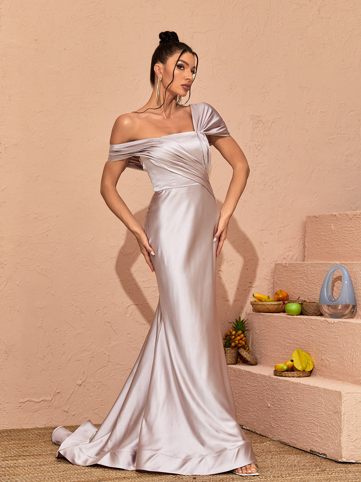 Liberty Satin Ruched Maxi Dress 2