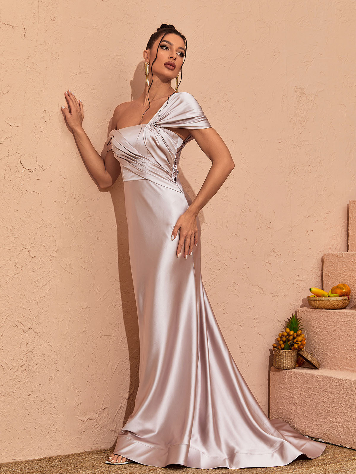 Liberty Satin Ruched Maxi Dress 4