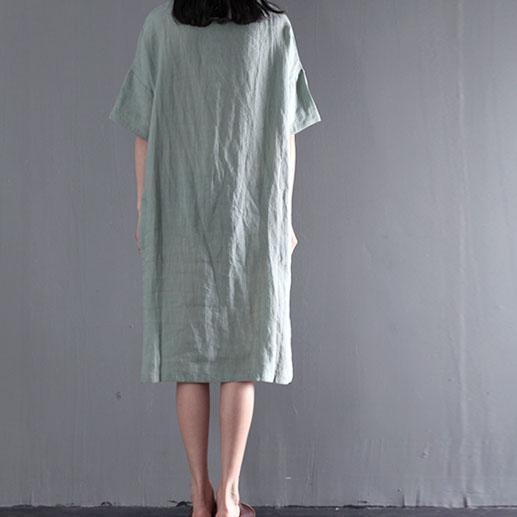 Light green linen maxi dresses summer casual dress plus size sundress