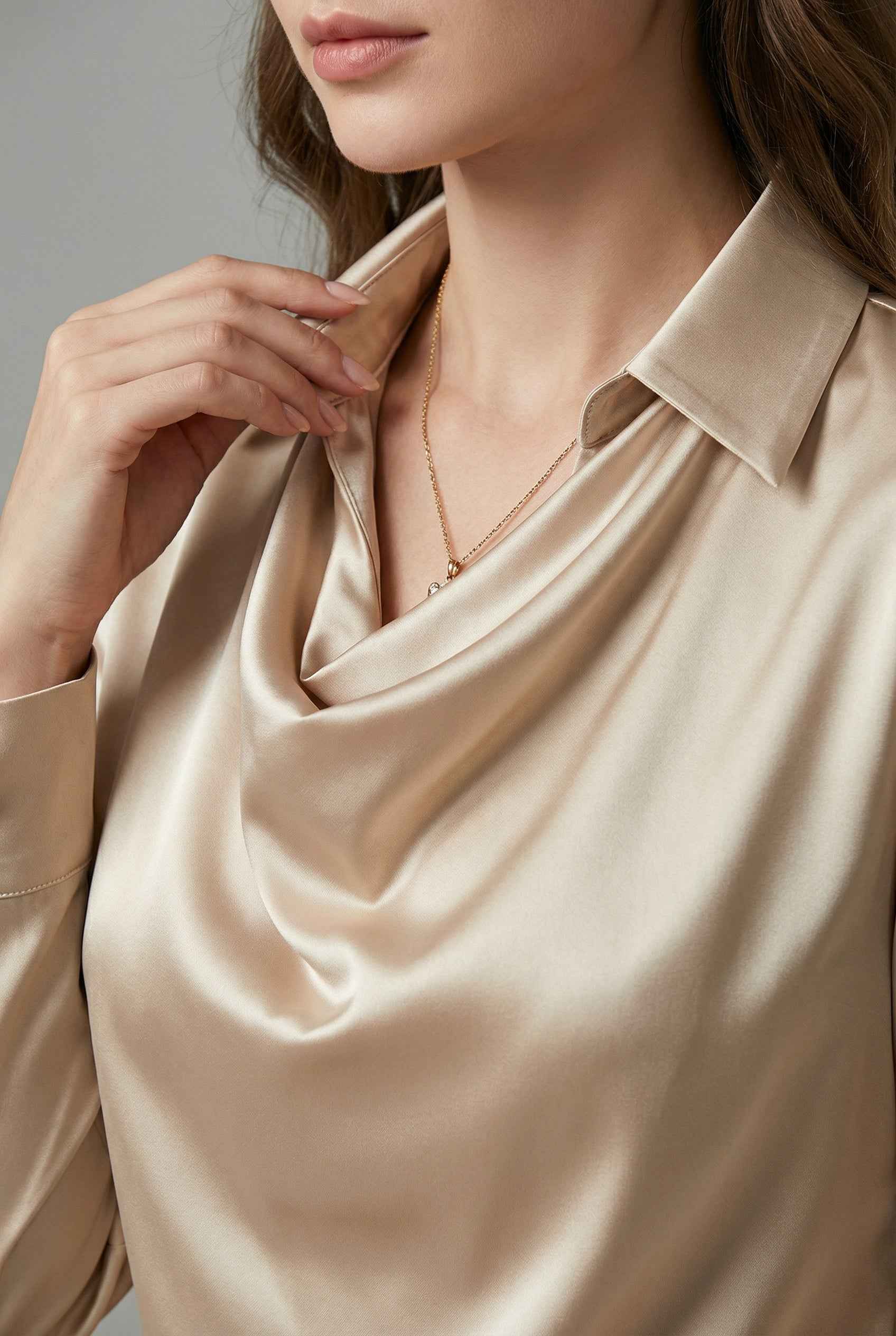 Elegant White Pleated Blouse with Soft Fabric and Classic Fit