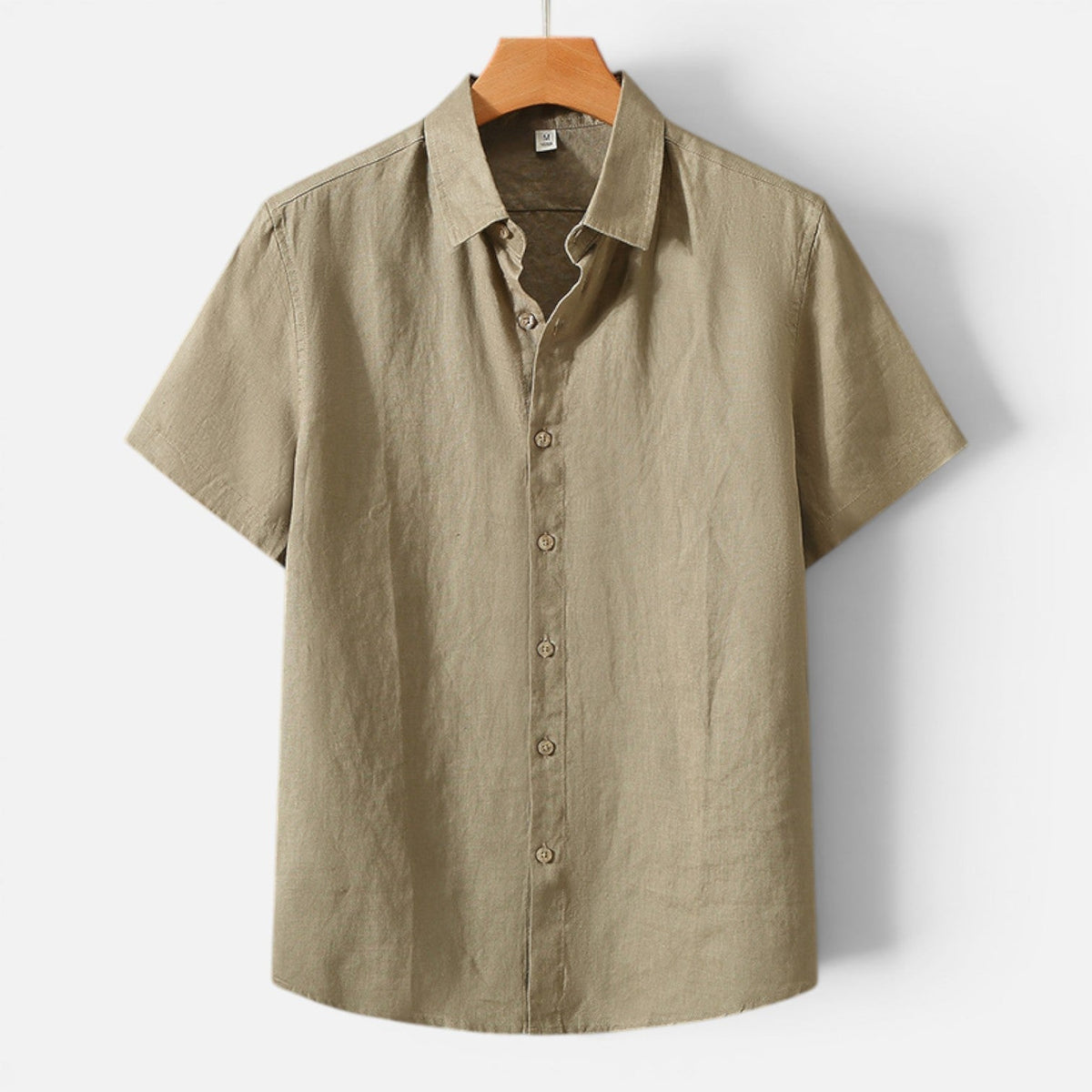 Men's Linen Short Sleeve Shirt Casual Summer Button Up