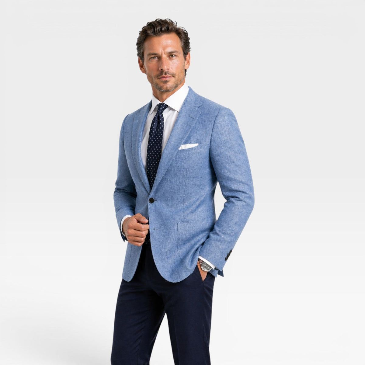 Maison Straver | Men’s Linen Blazer Slim Fit Lightweight Smart Casual Jacket