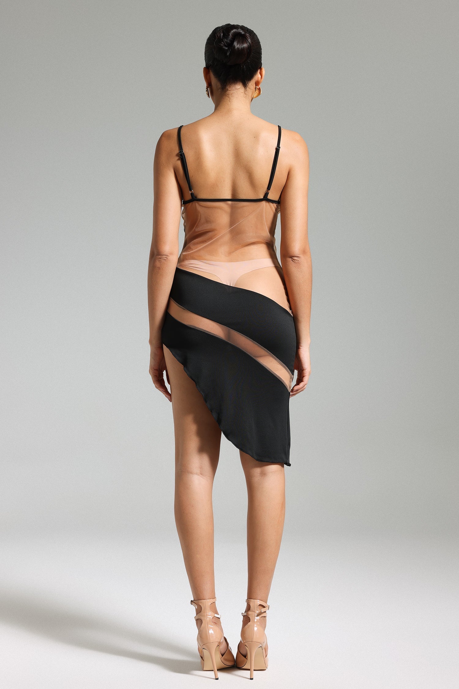 Halter Patchwork Mesh Dress - View 7