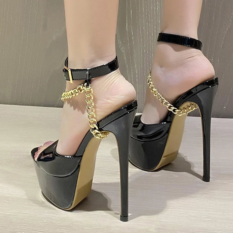 Glamorous Summer Super High Heel Platform Open Toe Party High Heel