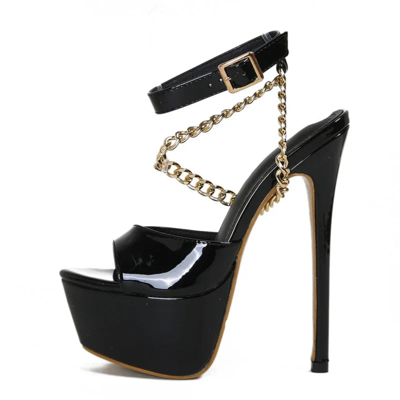 Glamorous Summer Super High Heel Platform Open Toe Party High Heel