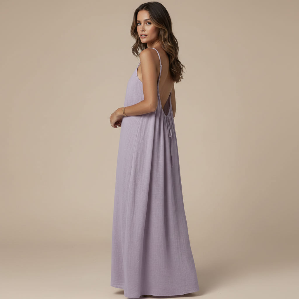 Spaghetti Strap Loose Fit Maxi Dress 15