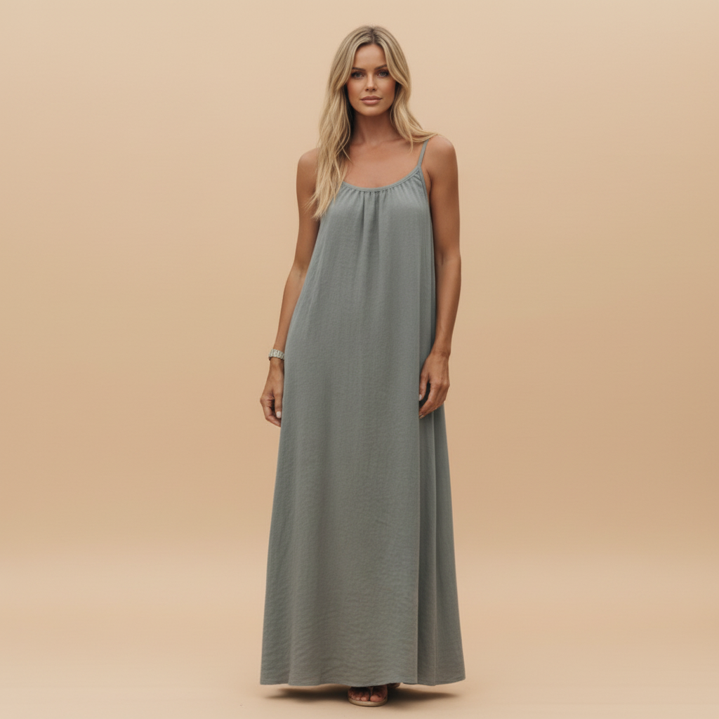Spaghetti Strap Loose Fit Maxi Dress 4
