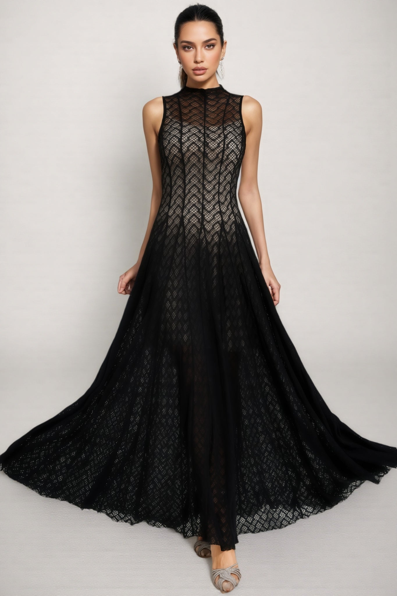 Hutt Black Lace Sleeveless Maxi Dress - View 5