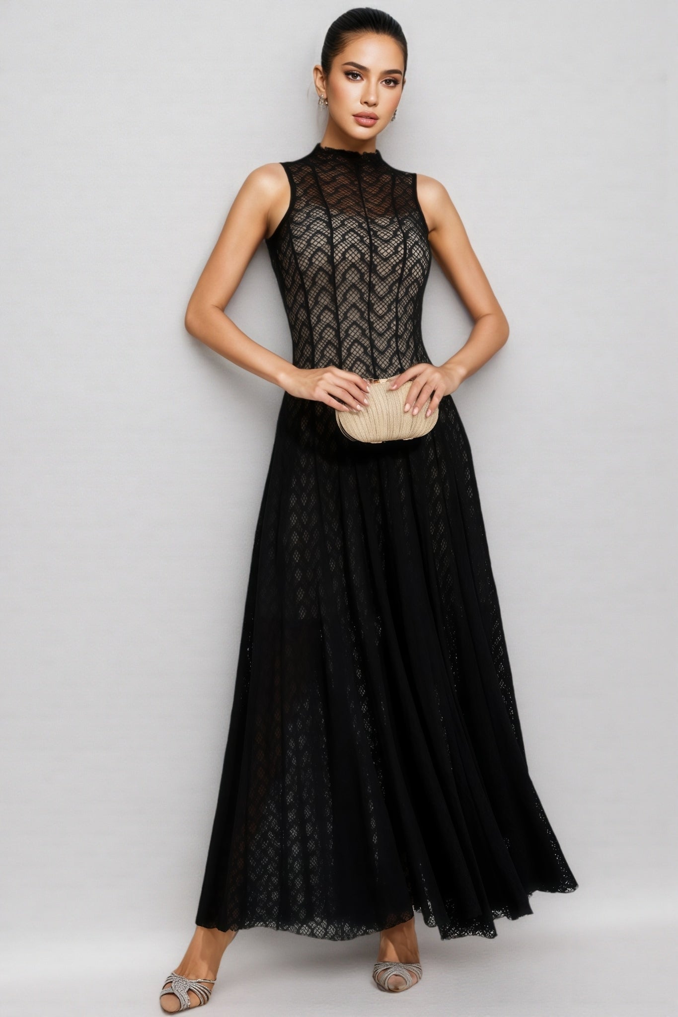 Hutt Black Lace Sleeveless Maxi Dress - View 7