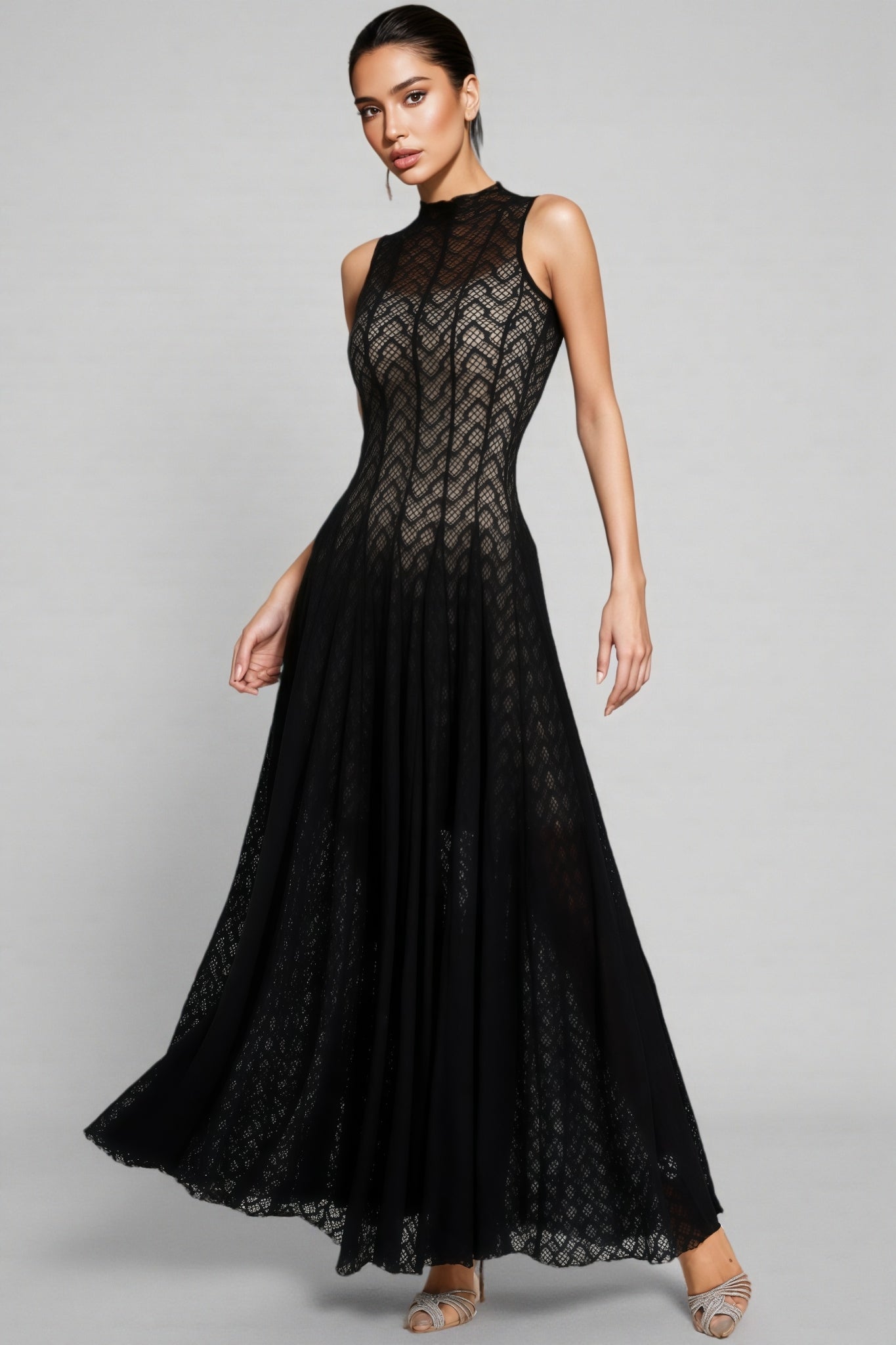 Hutt Black Lace Sleeveless Maxi Dress - View 3