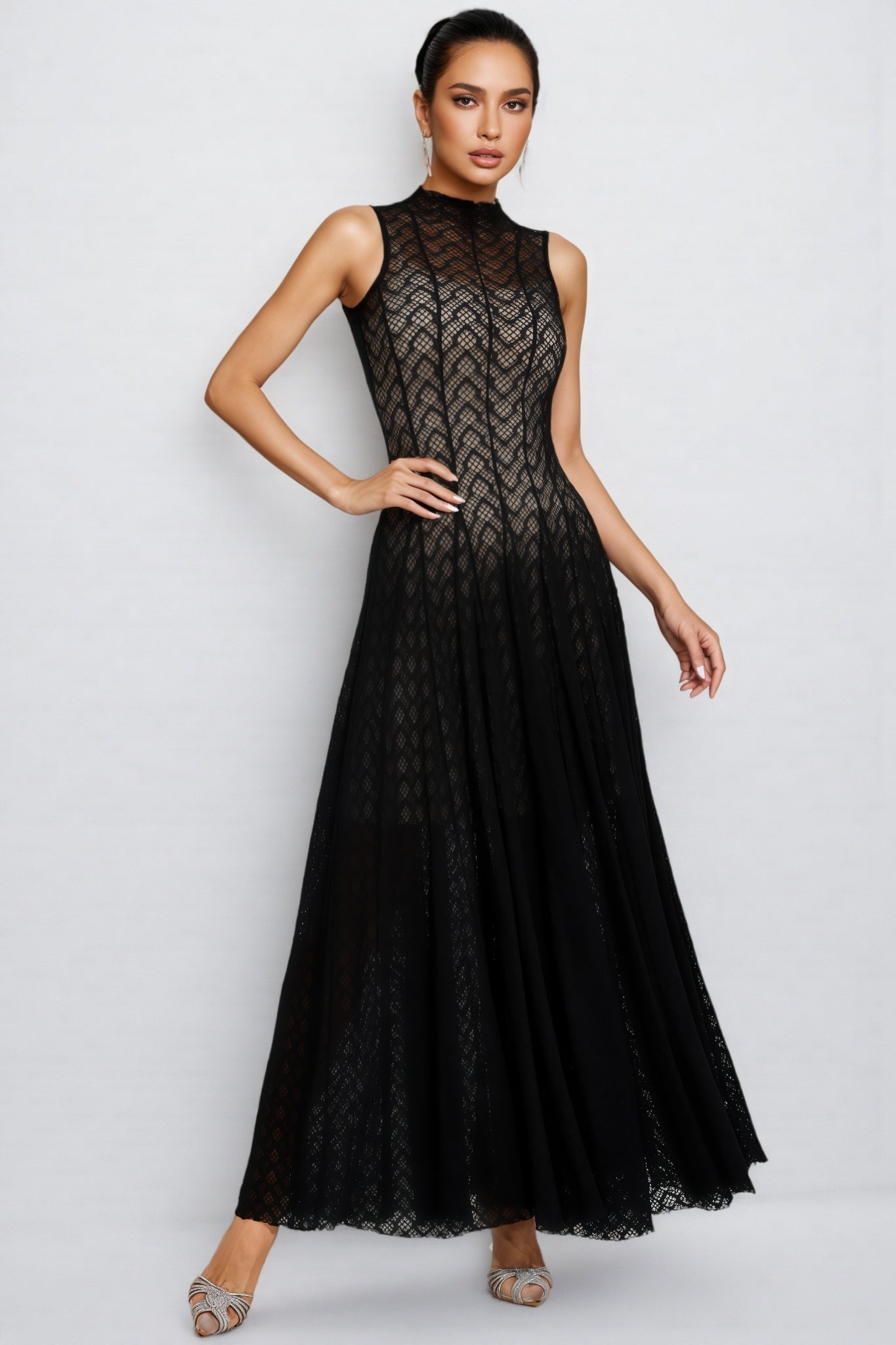 Hutt Black Lace Sleeveless Maxi Dress - View 6