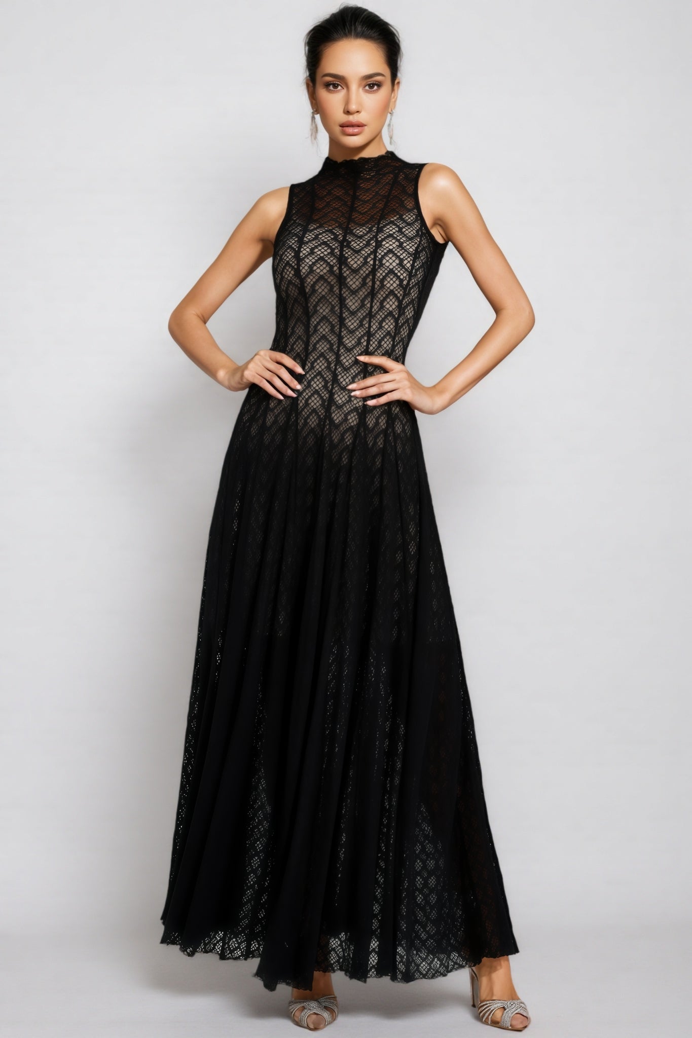 Hutt Black Lace Sleeveless Maxi Dress - View 2