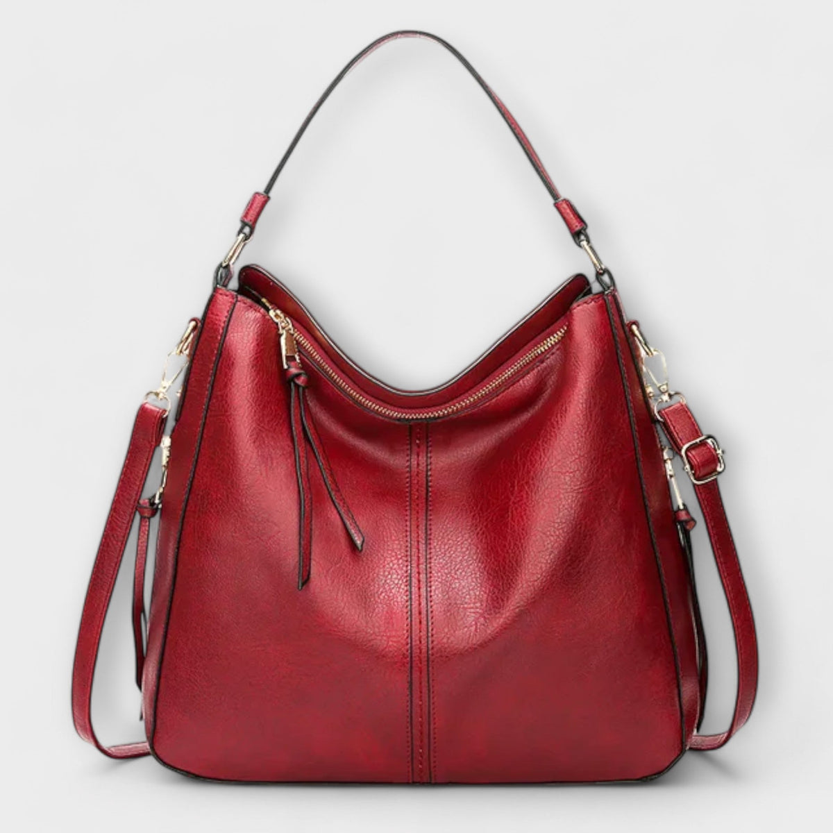 Tassel Zip Slouchy Hobo Shoulder Bag