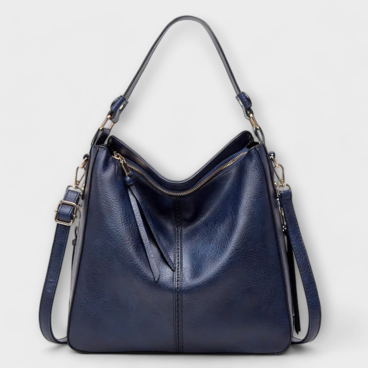 Tassel Zip Slouchy Hobo Shoulder Bag
