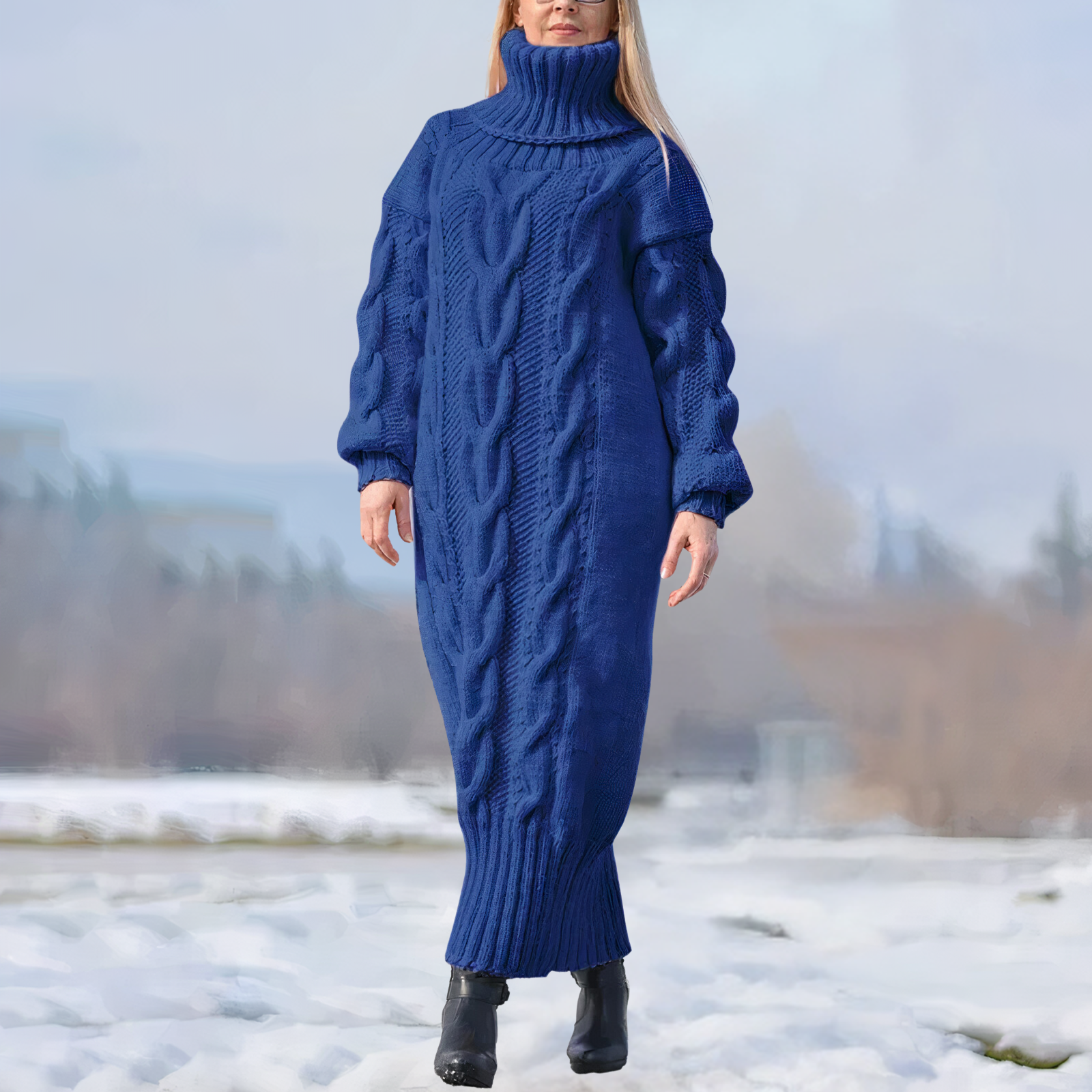 Wilma Premium Twisted Knit Dress Chic Silhouette Collection