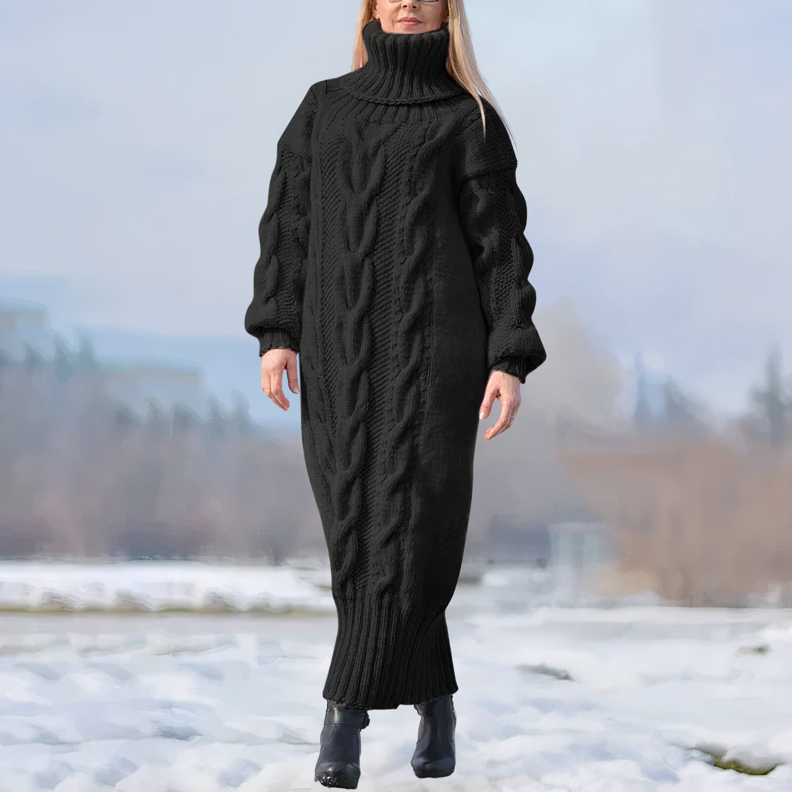 Wilma Premium Twisted Knit Dress Chic Silhouette Collection