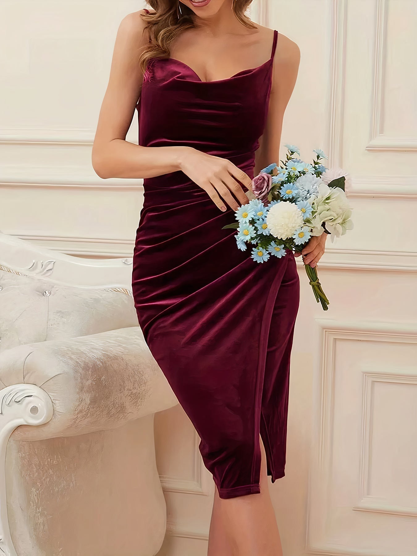 Ofelia Exclusive Velvet Cocktail Dress Premium Wardrobe Essential