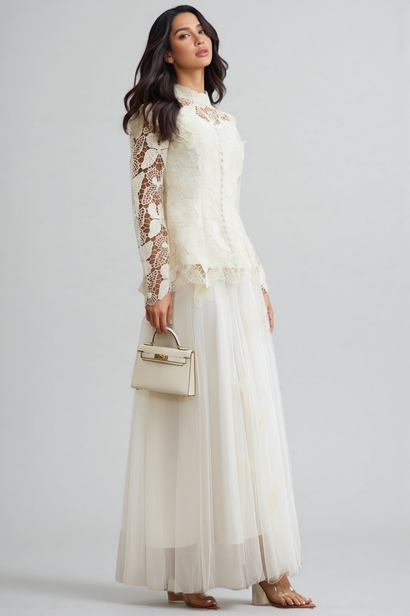Inina Butterfly Embroidered Lace Maxi Dress Set - View 5