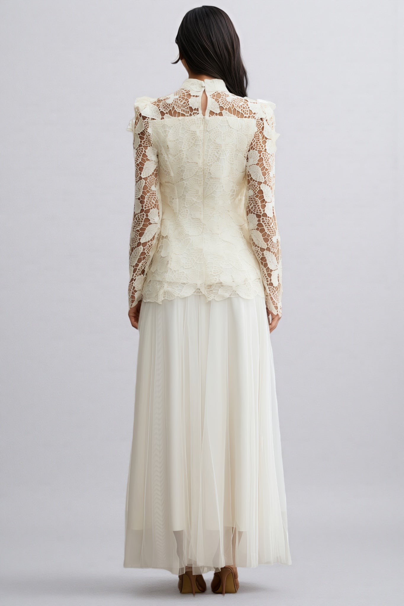 Inina Butterfly Embroidered Lace Maxi Dress Set - View 6