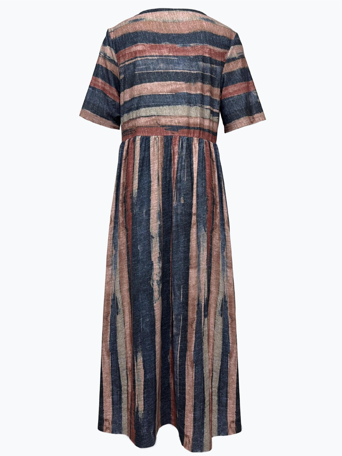 Statement Sol Midi Dress with Short Sleeves and Color Block Design Evening Wear Edit