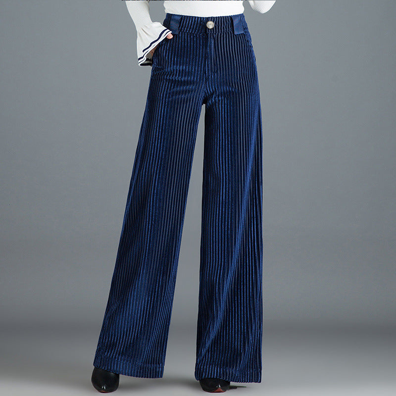 High Waist Wide Leg Corduroy Pants