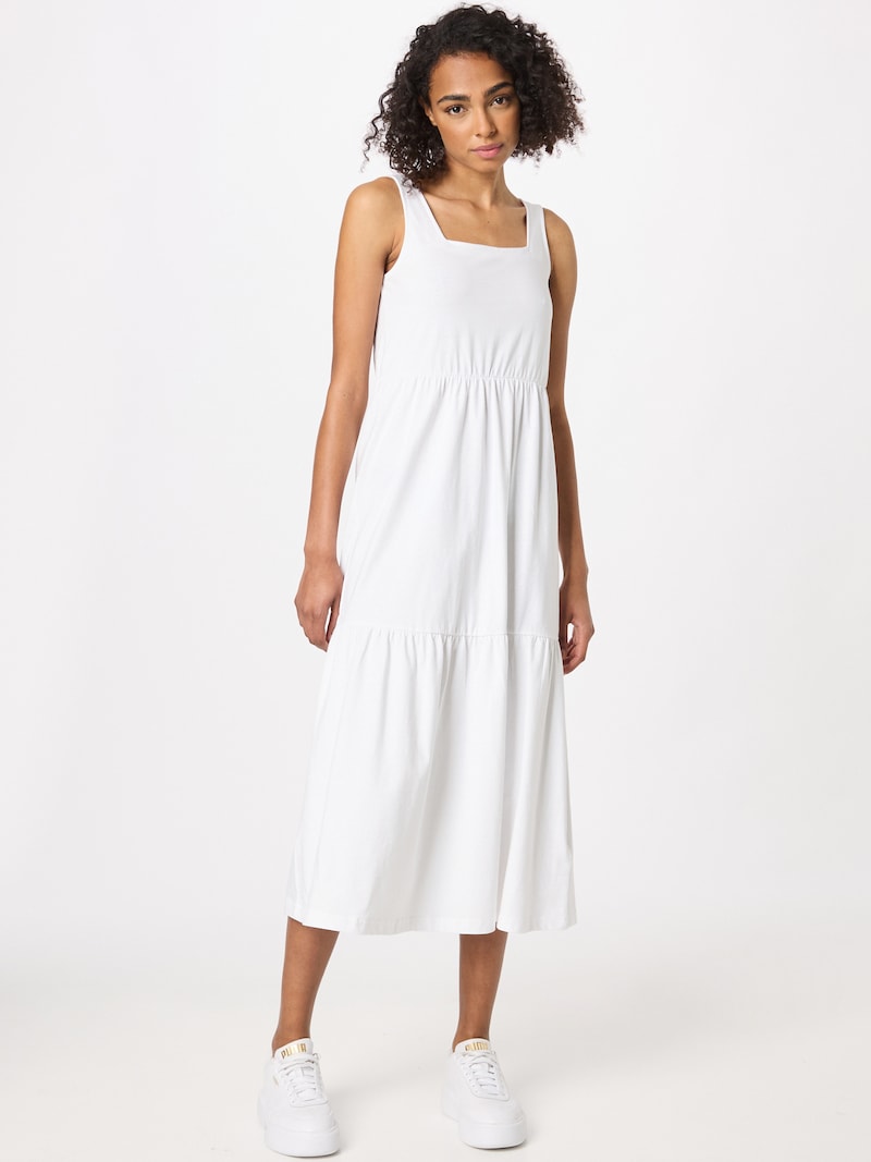 Square Neck Wide Strap Sleeveless Tiered Knit Midi Summer Dress
