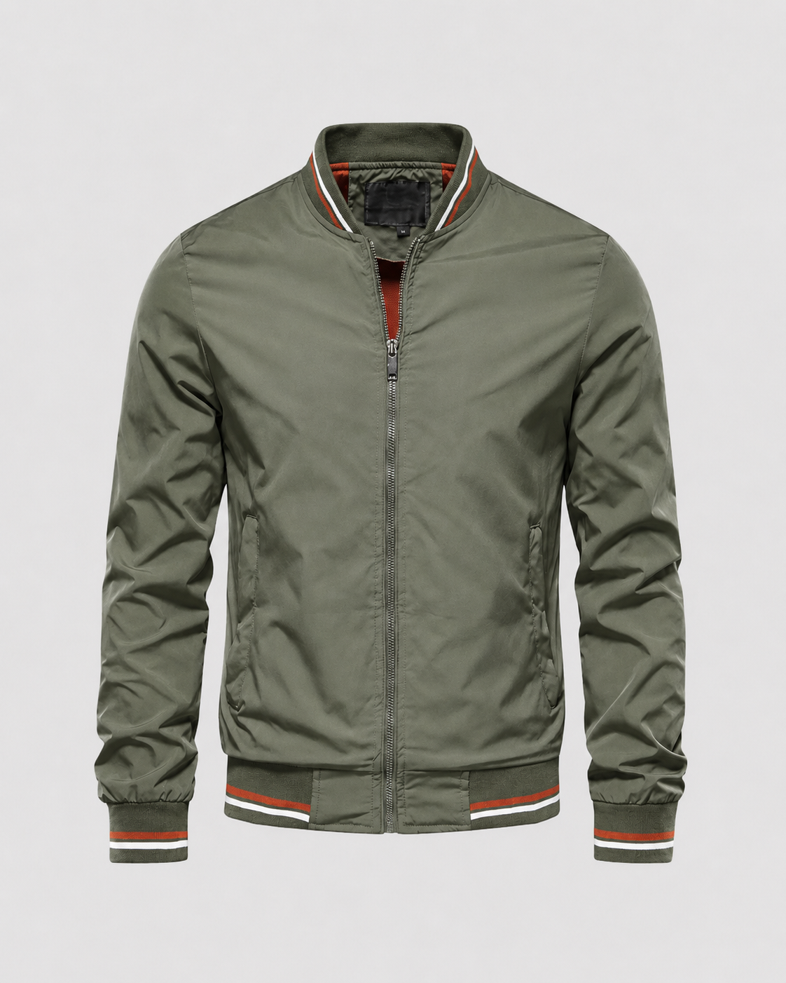 Men’s Lightweight Bomber Jacket with Ribbed Trim
