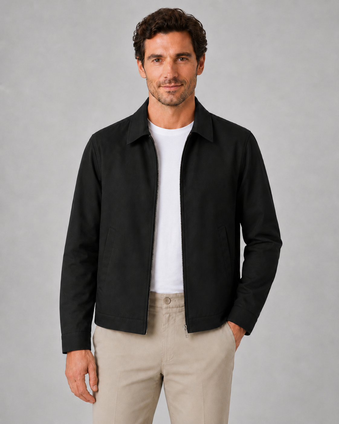 Men’s Lightweight Harrington Jacket – Check Lining