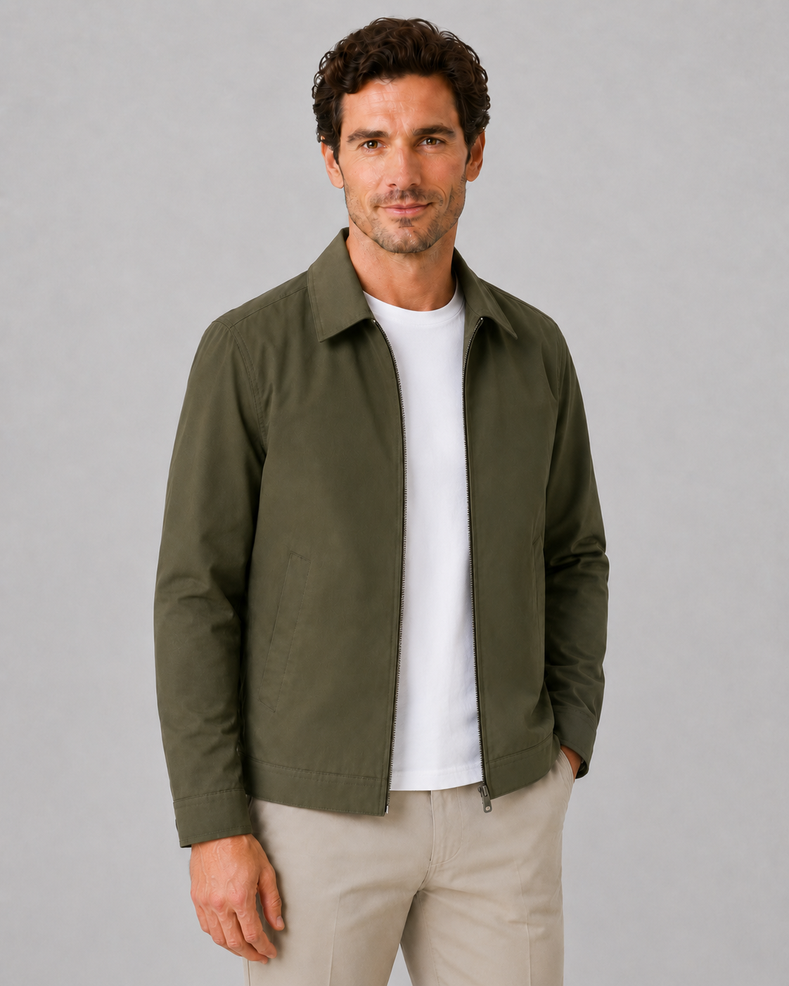 Men’s Lightweight Harrington Jacket – Check Lining