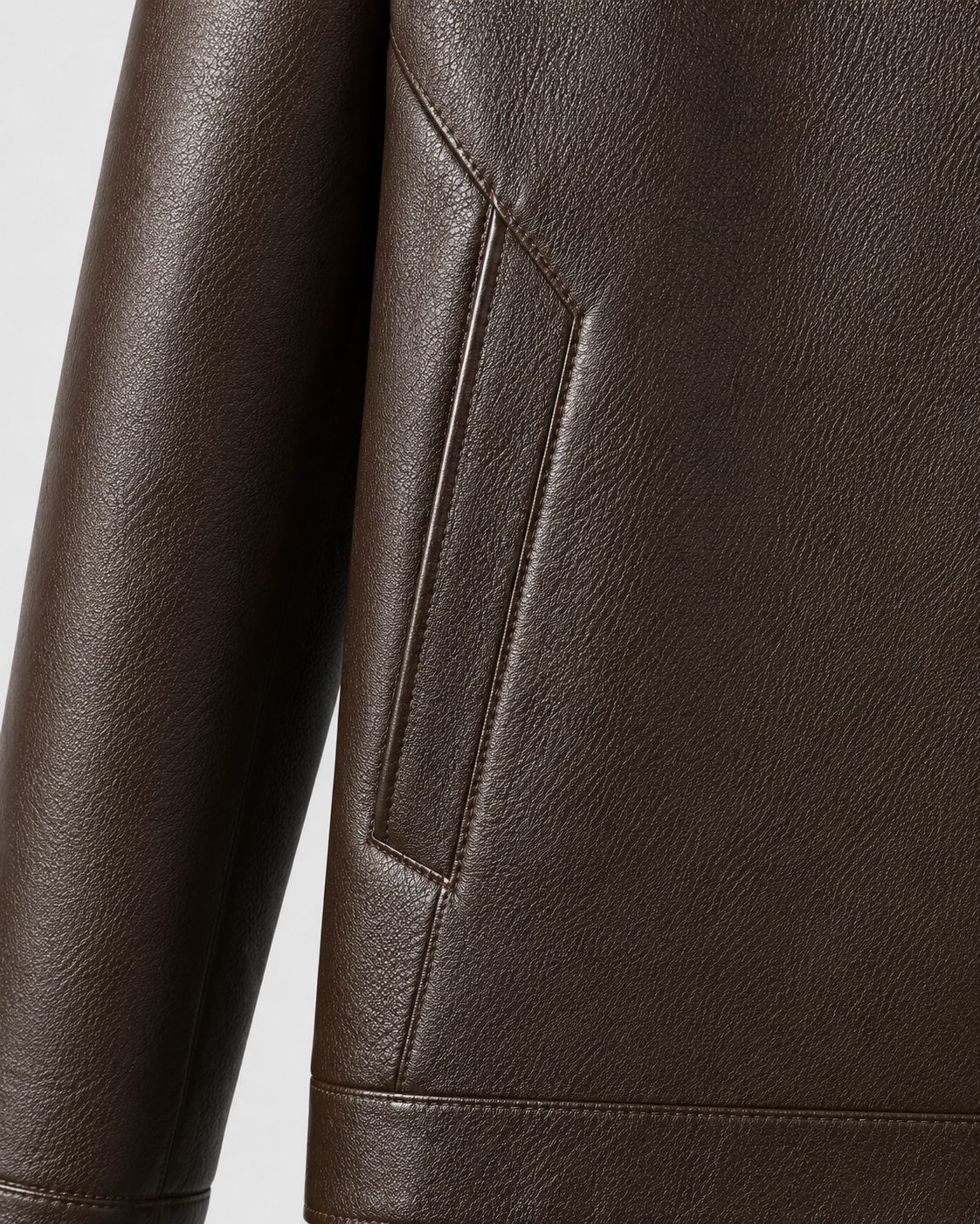 Men’s PU Leather Jacket – Stand Collar Zip Style