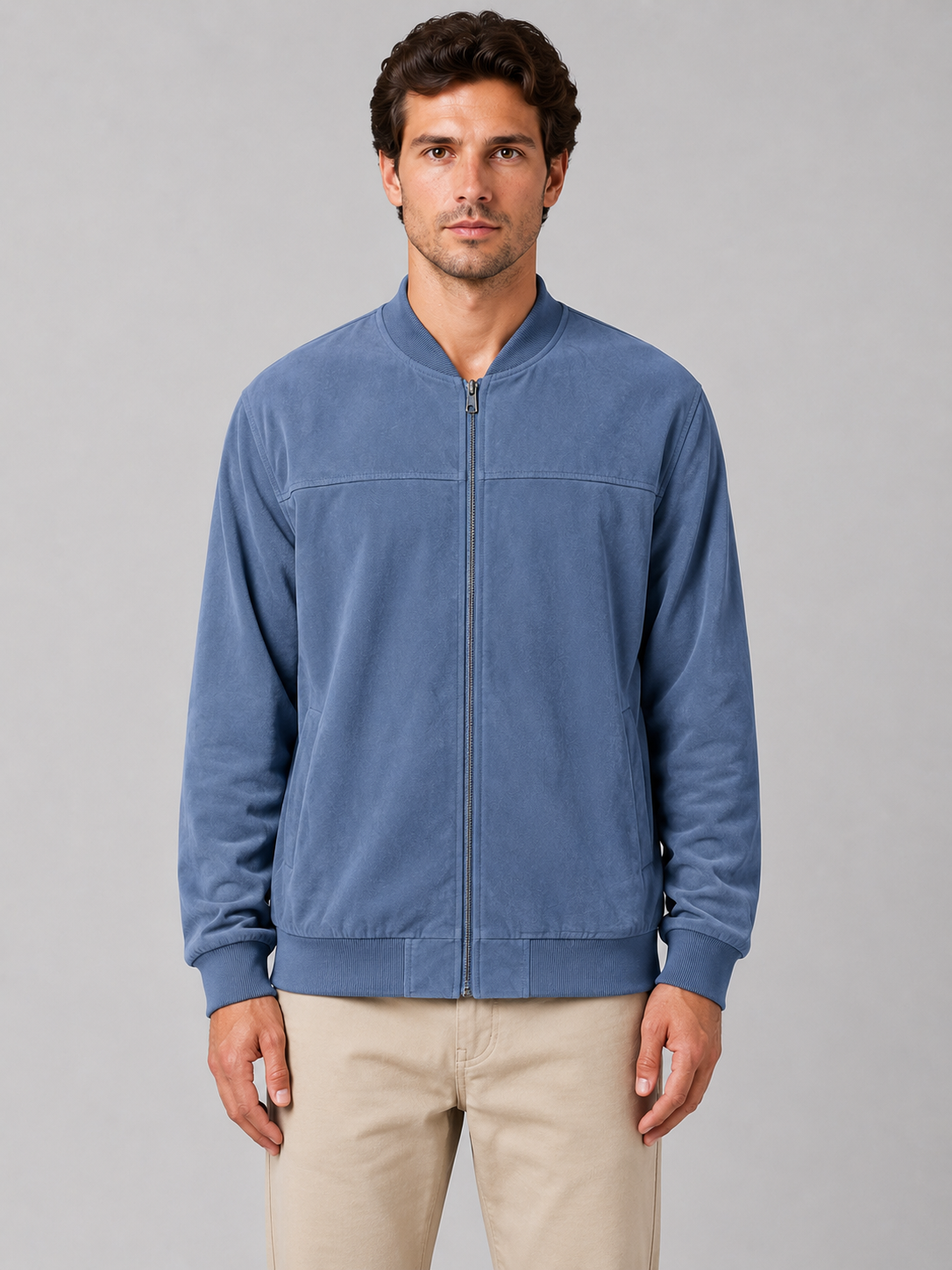 Men’s Zip Bomber Jacket – Trim Regular Fit