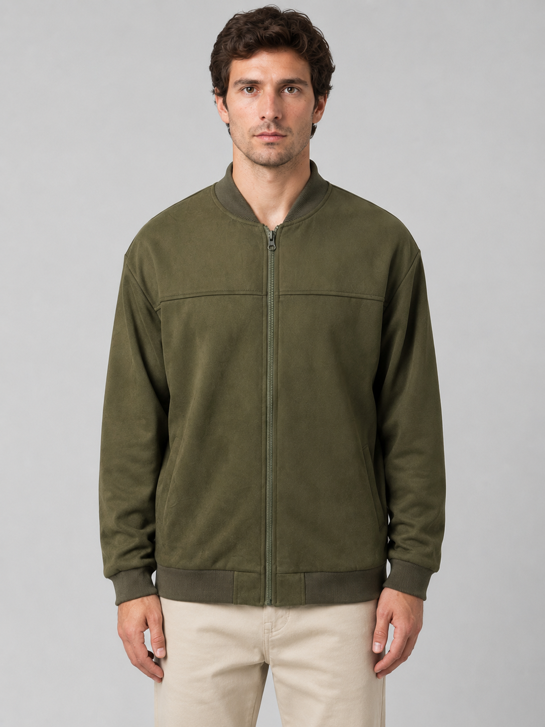 Men’s Zip Bomber Jacket – Trim Regular Fit
