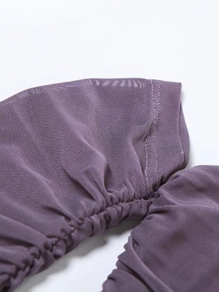 Mesh Ruffled Strapless Mini Dress - View 7