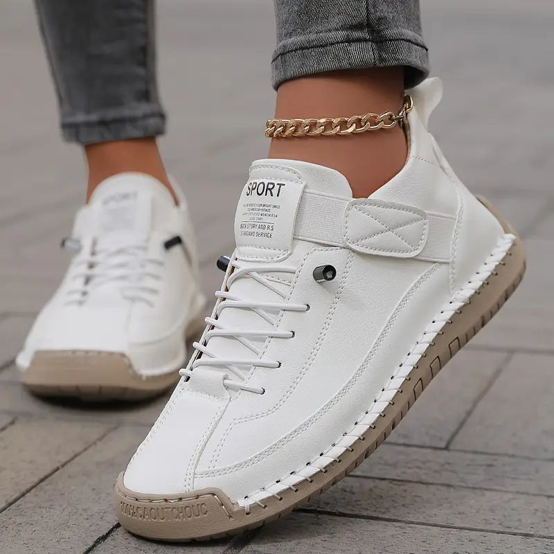 Lace Up Hand Stitched Low Top Sneakers