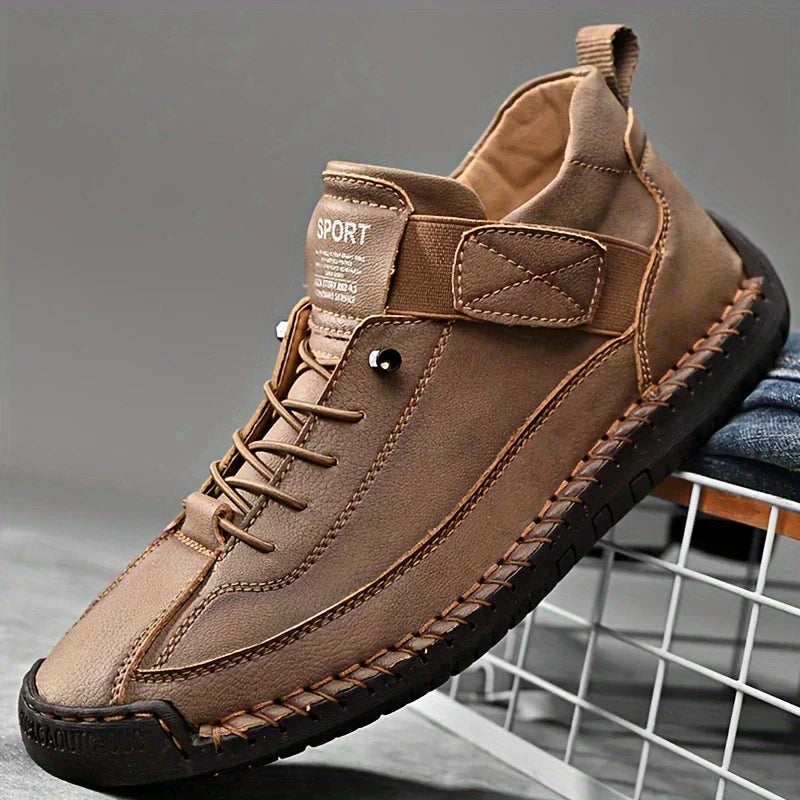 Lace Up Hand Stitched Low Top Sneakers