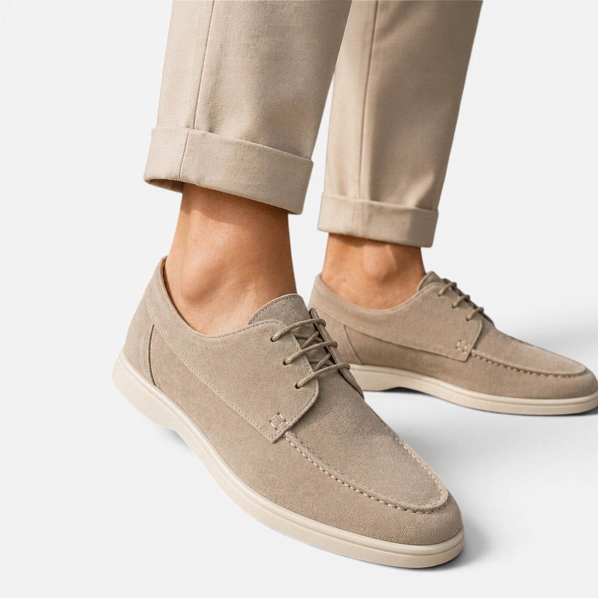 Maison Straver | Men’s Suede Lace Up Loafer Dress Shoes Lightweight
