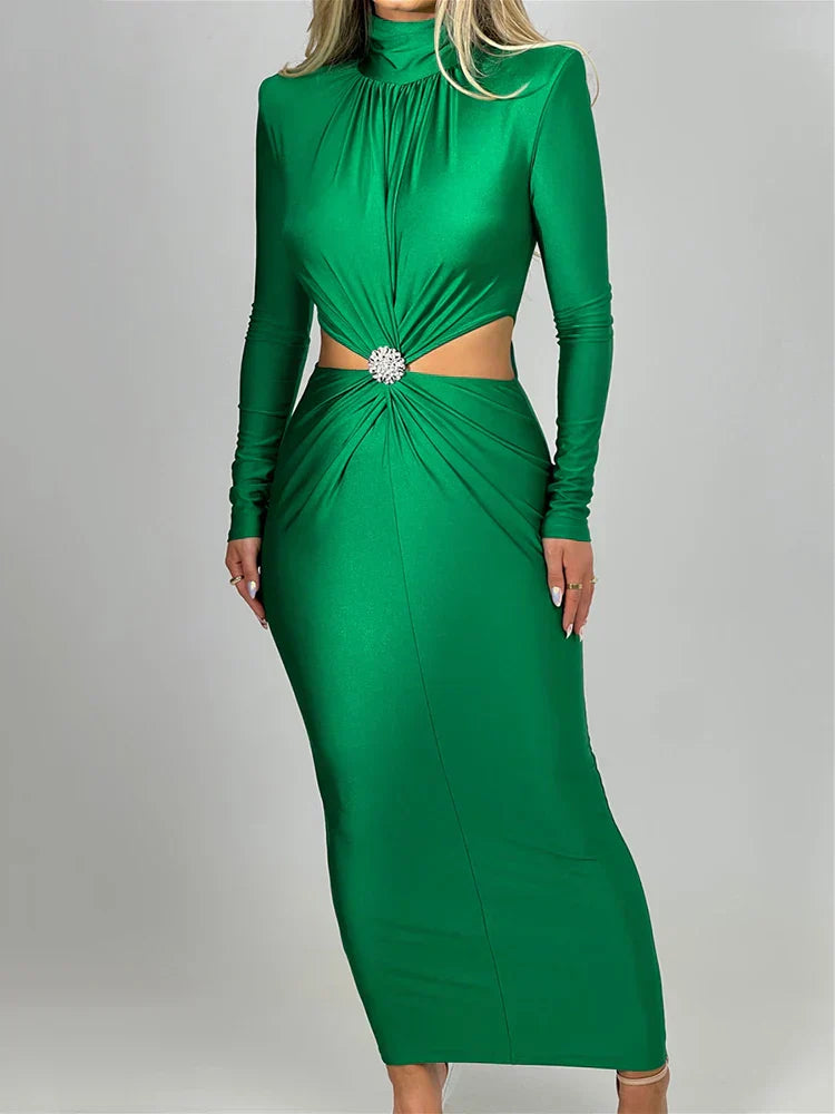 Elegant Hollow Out Maxi Evening Dress Cut Out Dresses - View 2