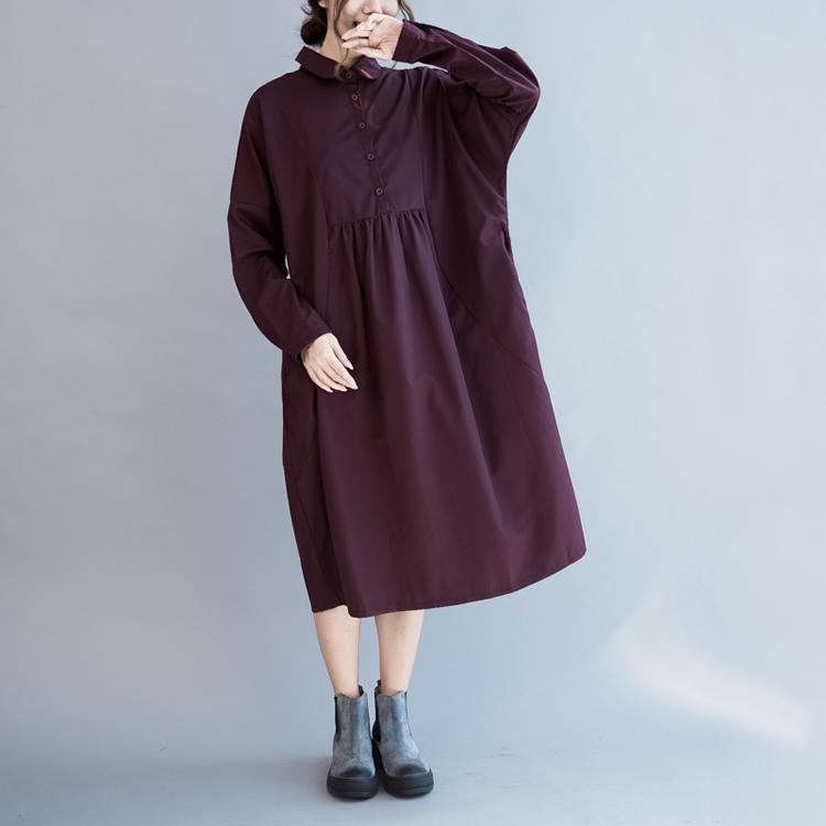 Mulberry oversize cotton dresses long sleeve maxi dress gowns