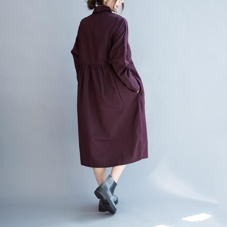Mulberry oversize cotton dresses long sleeve maxi dress gowns - View 4