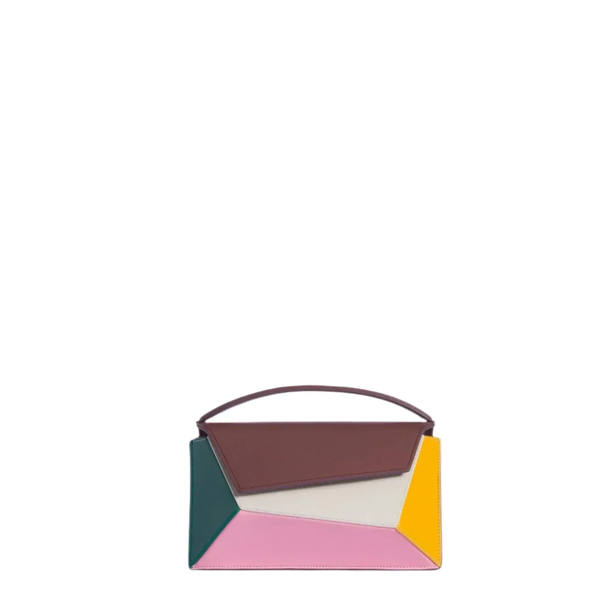 Color Block Top Handle Structured Shoulder Bag