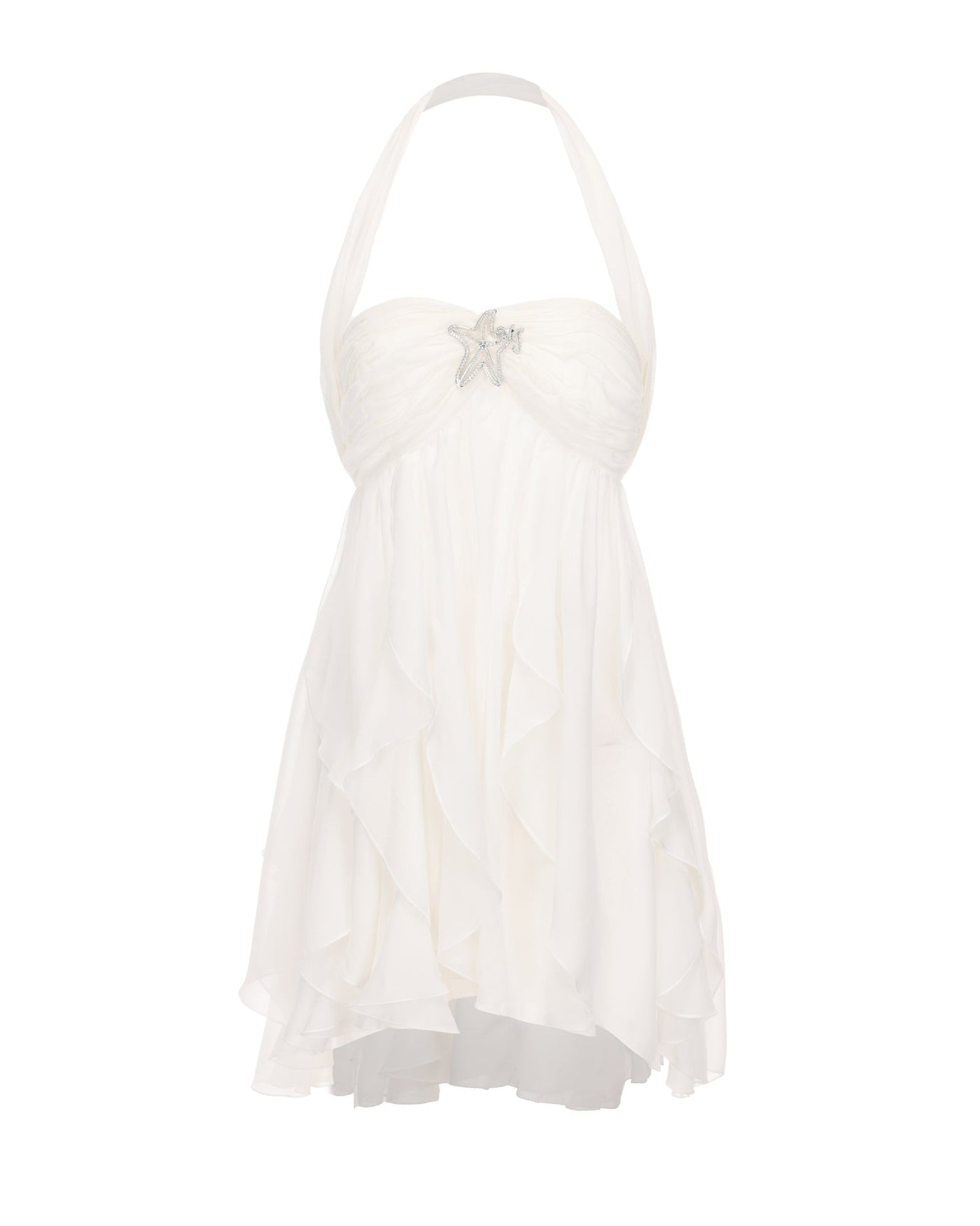 Halter Neck Floral Chiffon Fit and Flare Mini Dress Summer 13