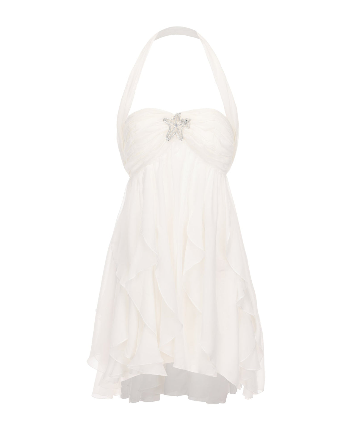 Halter Neck Floral Chiffon Fit and Flare Mini Dress Summer 13