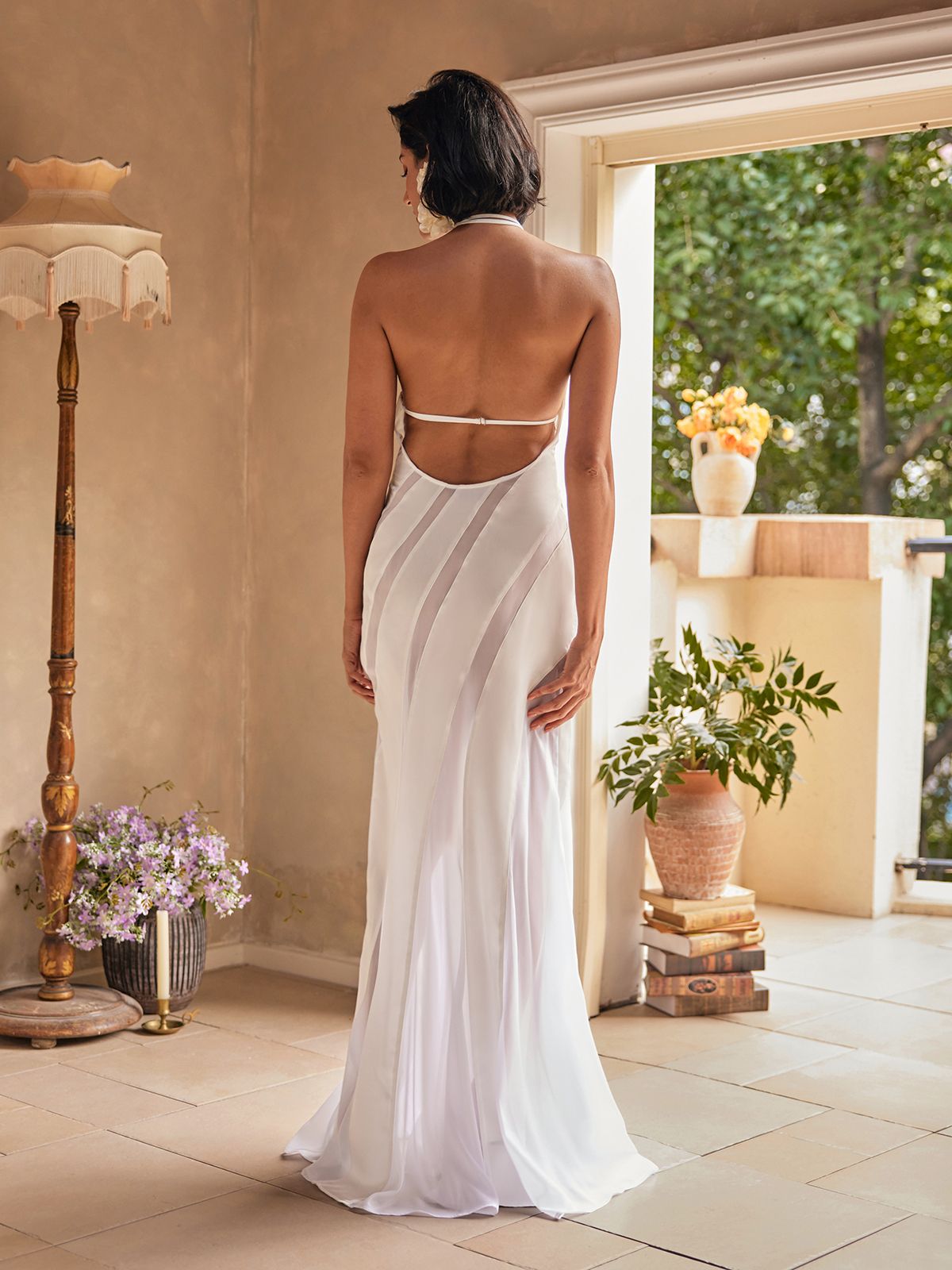 Halterneck Satin Maxi Dress - View 6