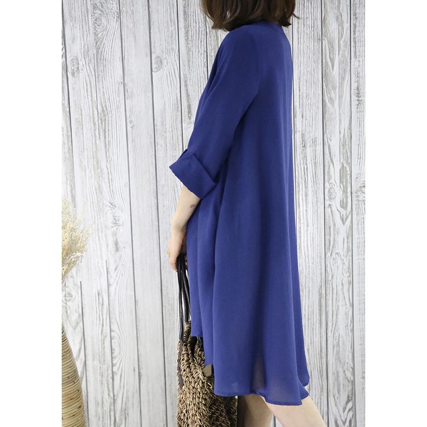 Navy flowy summer dress plus size sundresses women blouse top